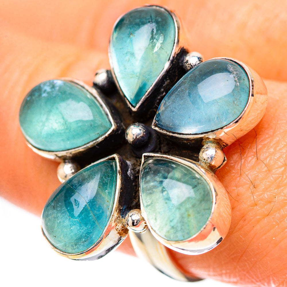 Large Blue Fluorite Ring Size 8.5 (925 Sterling Silver) RING139861