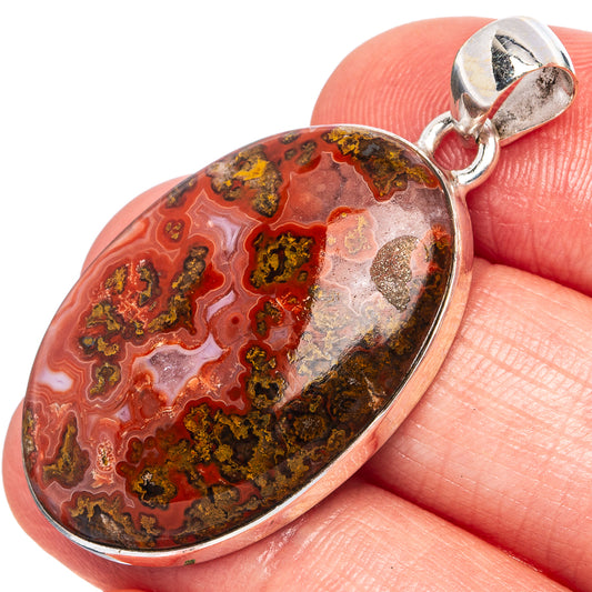 Moroccan Agate Pendant 1 5/8" (925 Sterling Silver) P43292