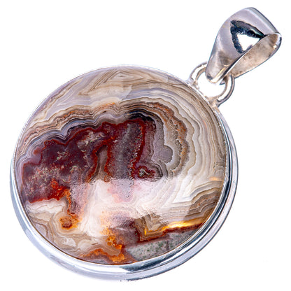 Crazy Lace Agate Pendant 1 3/8" (925 Sterling Silver) P40842