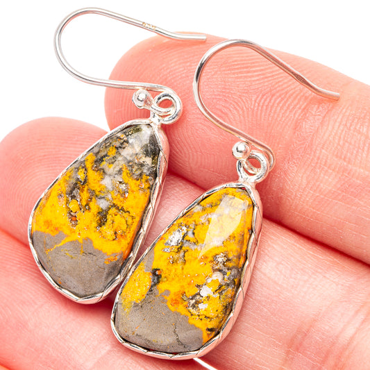 Bumble Bee Jasper Earrings 1 3/8" (925 Sterling Silver) E2446