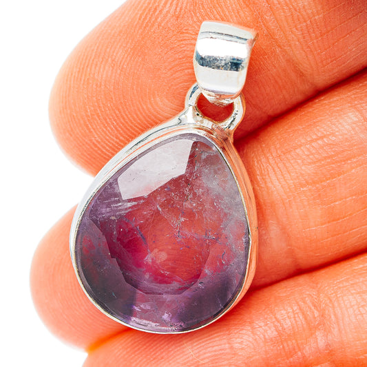 Chevron Amethyst Pendant 1 1/8" (.925 Sterling Silver)