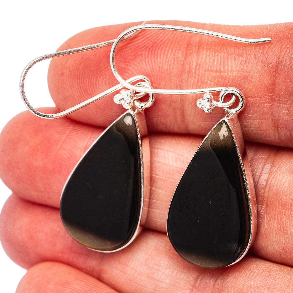 Premium Palm Root Agate Earrings 1 3/4" (.925 Sterling Silver)