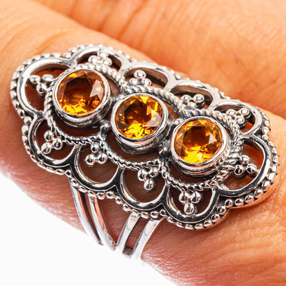 Faceted Citrine Ring Size 7.5 (925 Sterling Silver) R142008