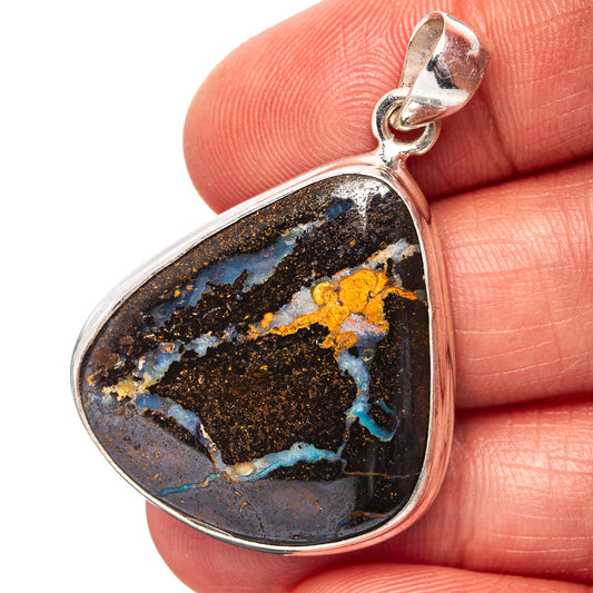 Boulder Opal Pendant 1 5/8" (.925 Sterling Silver)