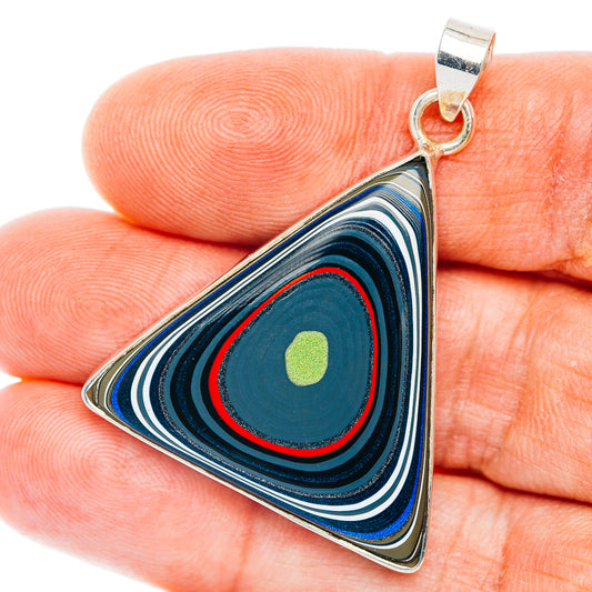 Premium Fordite Pendant 1 5/8" (.925 Sterling Silver)