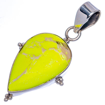Lemon Chrysoprase Pendant 2 1/8" (925 Sterling Silver) P40113