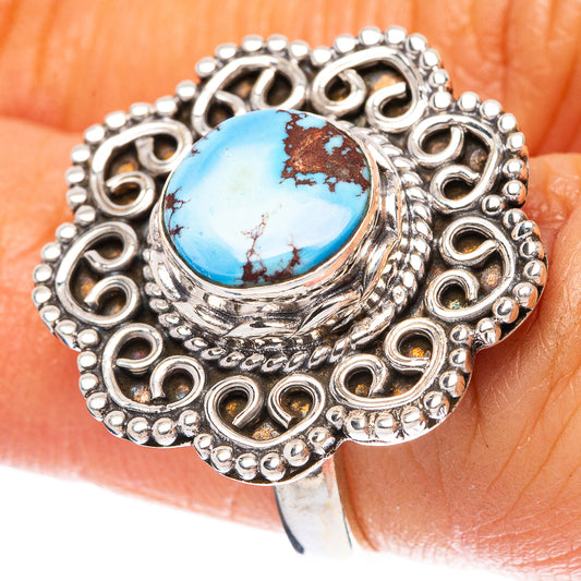 Rare Golden Hills Turquoise Ring Size 6 (925 Sterling Silver) R4252