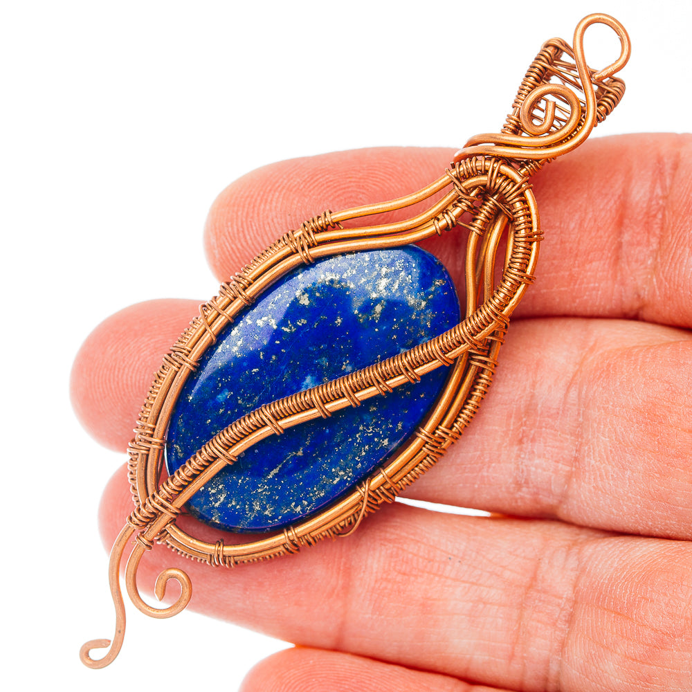 Lpais Lazuli Wire Warp Pendant 3" (Copper)