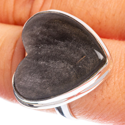 Large Gold Sheen Obsidian Ring Size 9 (925 Sterling Silver) R144358