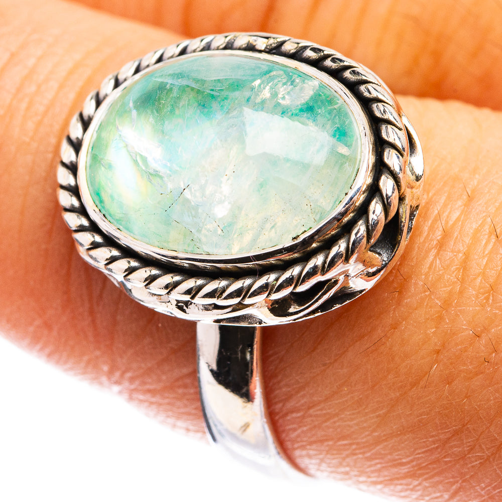 Green Moonstone Ring Size 8.5 (925 Sterling Silver) R142840