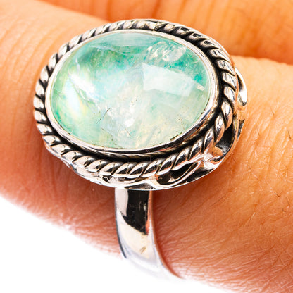 Green Moonstone Ring Size 8.5 (925 Sterling Silver) R142840
