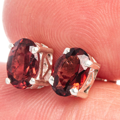 Garnet Earrings 1/4" (925 Sterling Silver) E433502