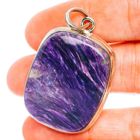Charoite Pendant 1 3/4" (German Silver)