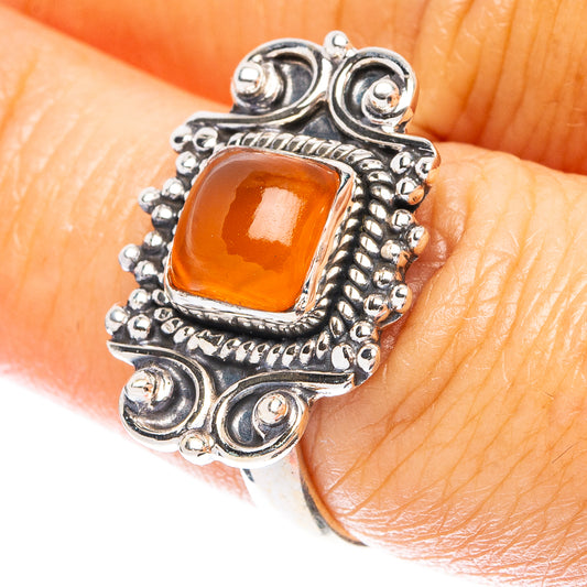 Carnelian Dainty Ring Size 6.75 (925 Sterling Silver) R5206
