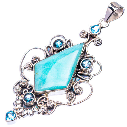 Signature Larimar, Blue Topaz Pendant 2 1/2" (925 Sterling Silver) P38720