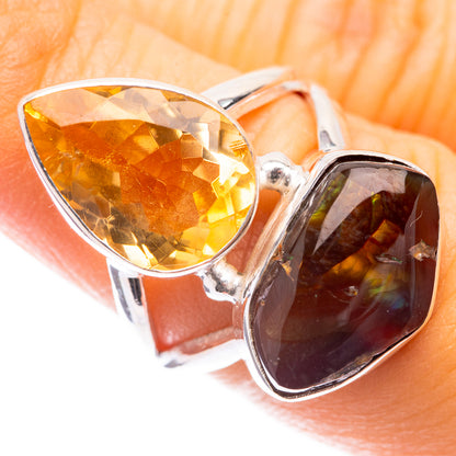 Mexican Fire Agate, Citrine Ring Size 6.25 (925 Sterling Silver) R141588