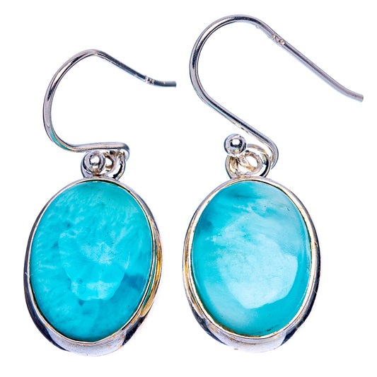 Larimar Earrings 1 1/4" (925 Sterling Silver) E1915
