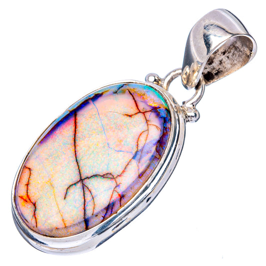 Rare Sterling Opal Pendant 1 3/8" (925 Sterling Silver) P42919