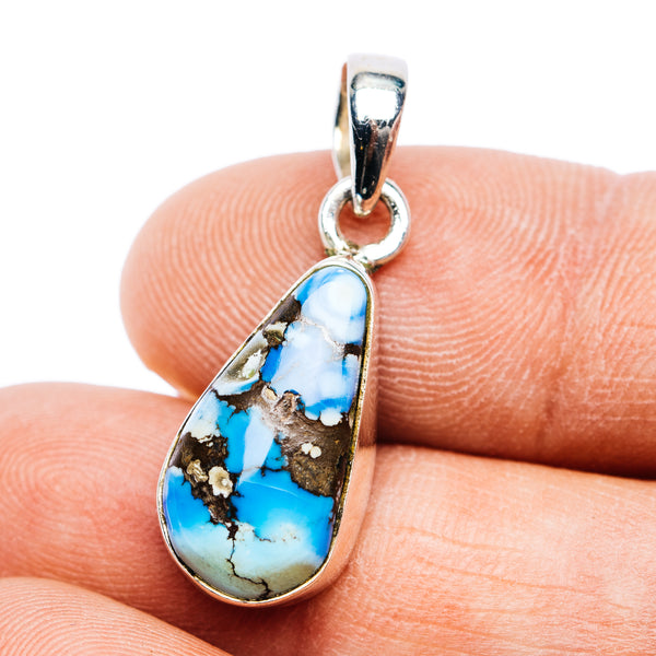 Golden Hills Turquoise Pendant 1 1/8" (.925 Sterling Silver)