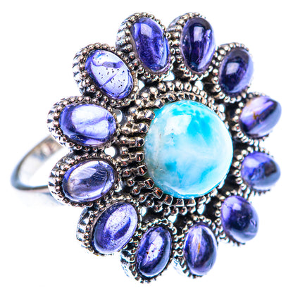 Large Larimar, Tanzanite Ring Size 10 (925 Sterling Silver) RING140233
