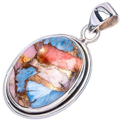 Pink Opal In Kyanite Pendant 1 1/2" (925 Sterling Silver) P42437