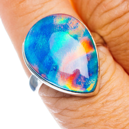 Aurora Opal Ring Size 8.75 (.925 Sterling Silver)