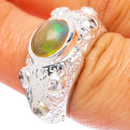 Rare Ethiopian Opal Ring Size 6.75 (925 Sterling Silver) R146039