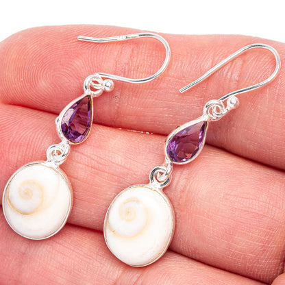 Shiva Eye, Amethyst Earrings 1 5/8" (925 Sterling Silver) E433436