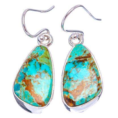Mohave Turquoise Earrings 1 1/4" (.925 Sterling Silver)