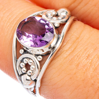 Faceted Amethyst Dainty Ring Size 7.75 (925 Sterling Silver) R145702