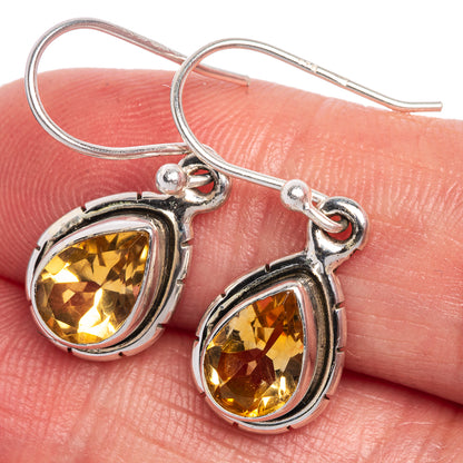 Faceted Citrine Earrings 1 1/8" (925 Sterling Silver) E433526