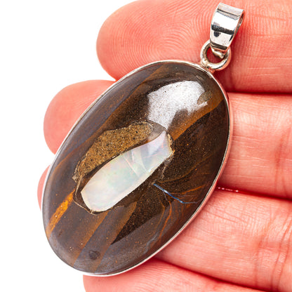 Premium Boulder Opal Pendant 1 7/8" (.925 Sterling Silver)