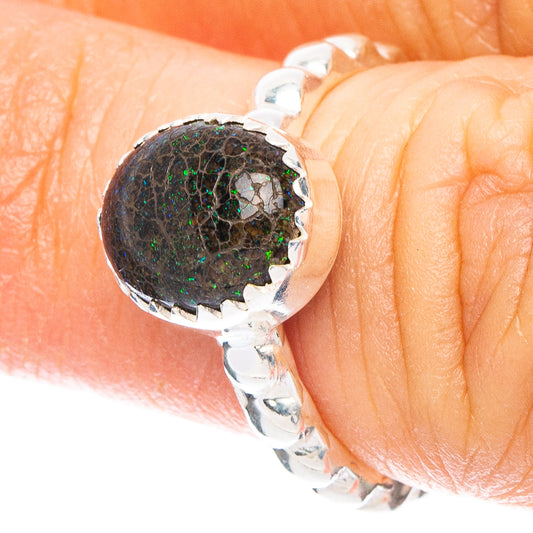 Rare Andamooka Matrix Opal Ring Size 6 (925 Sterling Silver) R6625
