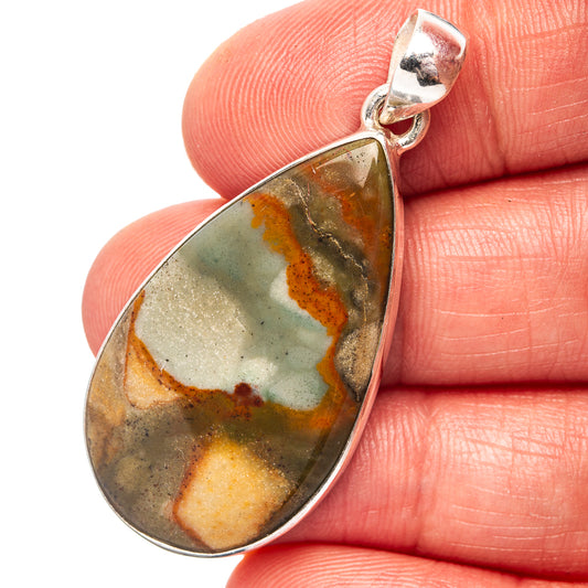 Rocky Butte Jasper Pendant 1 3/4" (.925 Sterling Silver)