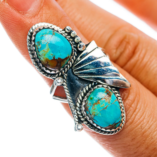 Exclusive Southwestern Style Royston Turquoise Ring Size 6 (.925 Sterling Silver)