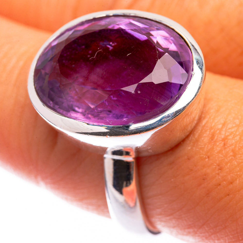 Faceted Amethyst Ring Size 8 (925 Sterling Silver) R141091
