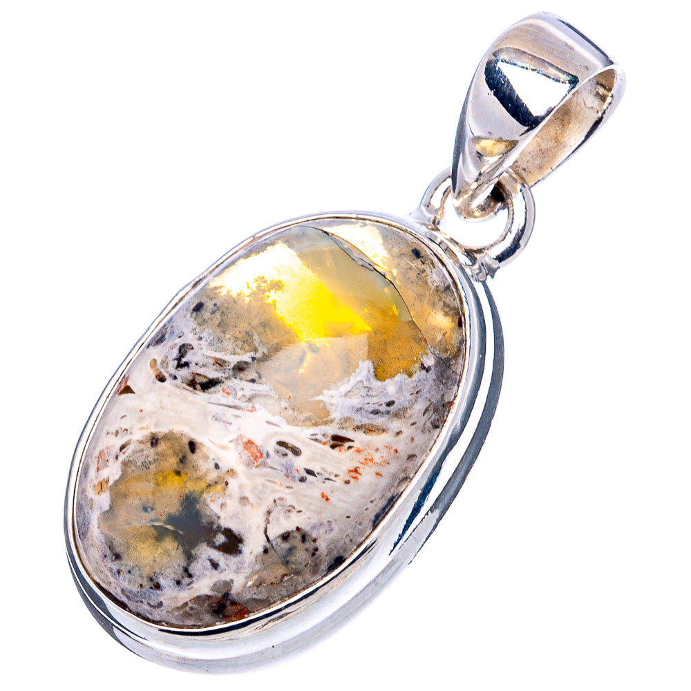 Rare Mexican Fire Opal Pendant 1 1/4" (.925 Sterling Silver)