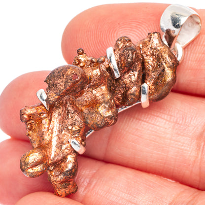 Raw Copper Nugget Pendant 1 5/8" (925 Sterling Silver) P41539