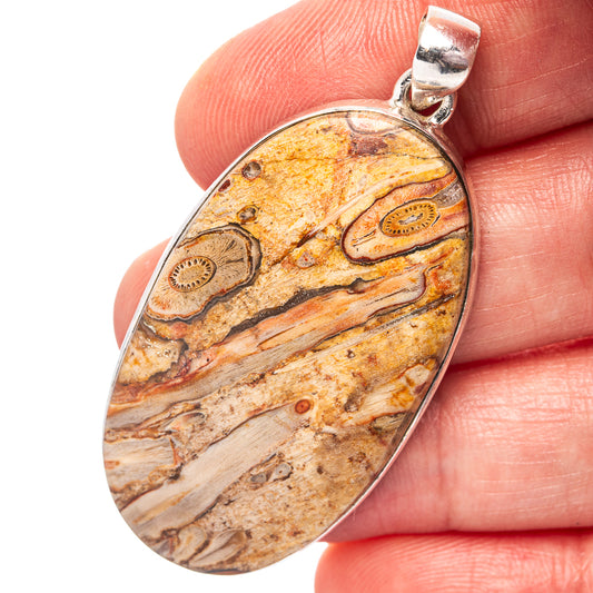 Rock Calcy Pendant 2 1/8" (.925 Sterling Silver)