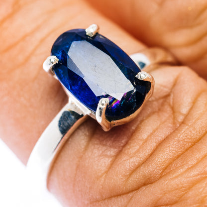 Faceted Sapphire Blue Kyanite Ring Size 8 (.925 Sterling Silver)