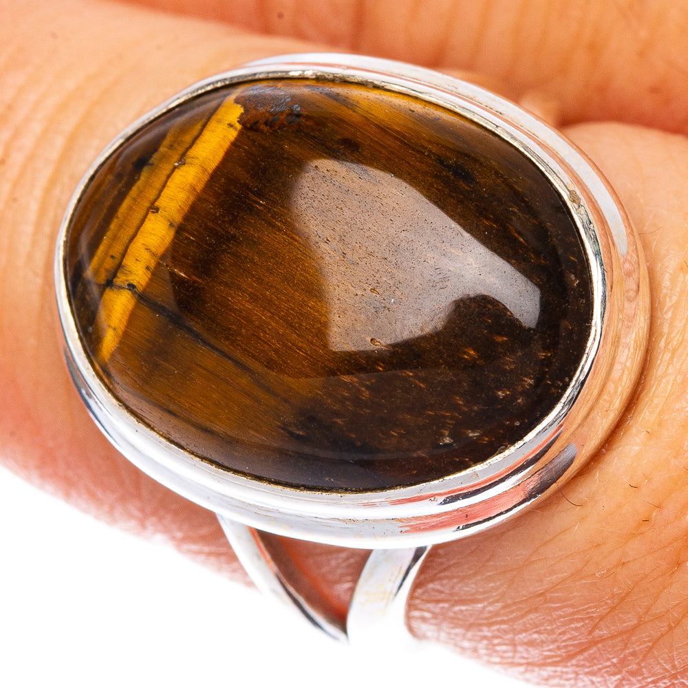 Tiger Eye Ring Size 7.75 (925 Sterling Silver) R1453