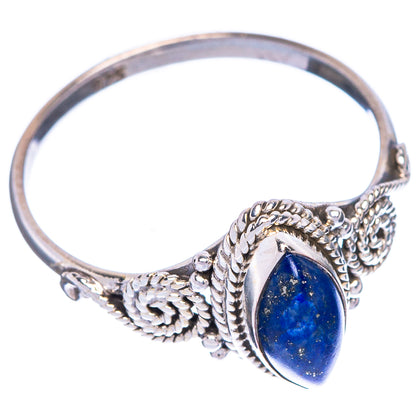 Lapis Lazuli Dainty Ring Size 8.5 (925 Sterling Silver) R1074