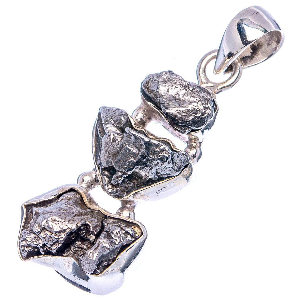Rare Campo Del Cielo Meteorite Pendant 1 1/2" (.925 Sterling Silver)