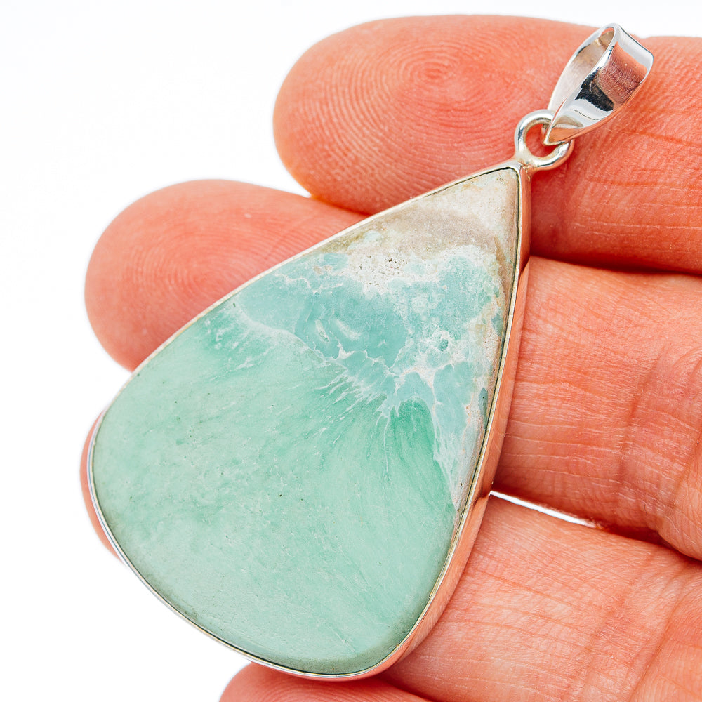 Premium Variscite Pendant 2" (.925 Sterling Silver)