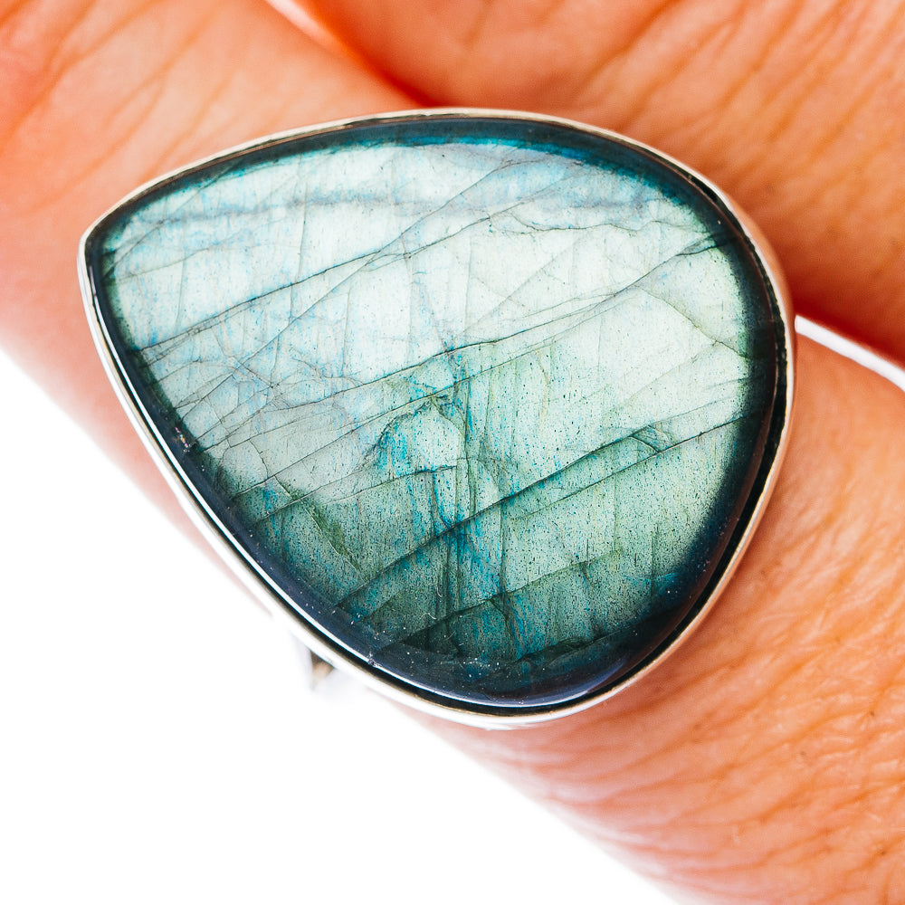 Large Premium Labradorite Ring Size 10 (.925 Sterling Silver)