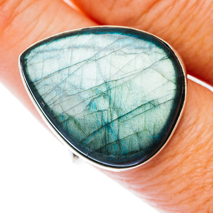 Large Premium Labradorite Ring Size 10 (.925 Sterling Silver)