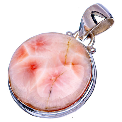 Pink Natorite Pendant 1 1/8" (.925 Sterling Silver)