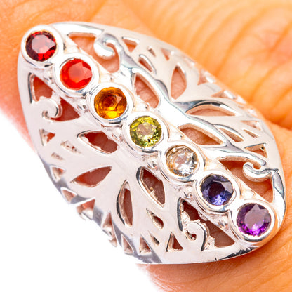Rainbow Chakra Ring Size 6 (925 Sterling Silver) R141546