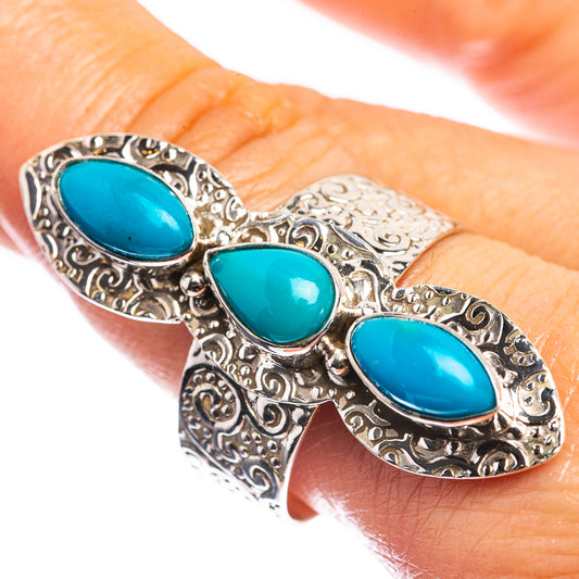 Large Sleeping Beauty Turquoise 925 Sterling Silver Ring Size 10