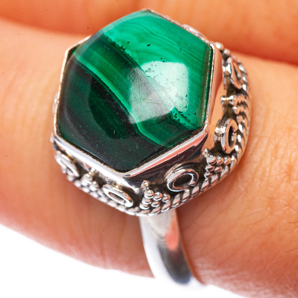 Malachite Ring Size 8 (925 Sterling Silver) R145093